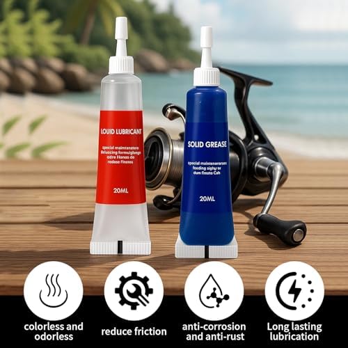 TBTFW Fishing Reel Oil and Grease Kit, Gear and Bearing Lubricant