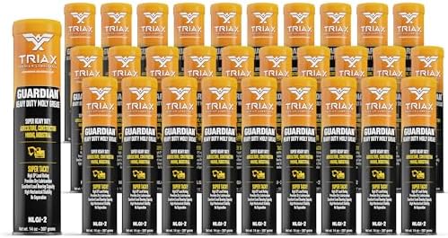 TRIAX Guardian Heavy Duty Grease with Moly, True Multi Purpose, Wheel Bearings, Shock Loaded Components, Extremely Tacky, Zero Separation (30 Pack - 14 Ounce Tubes)