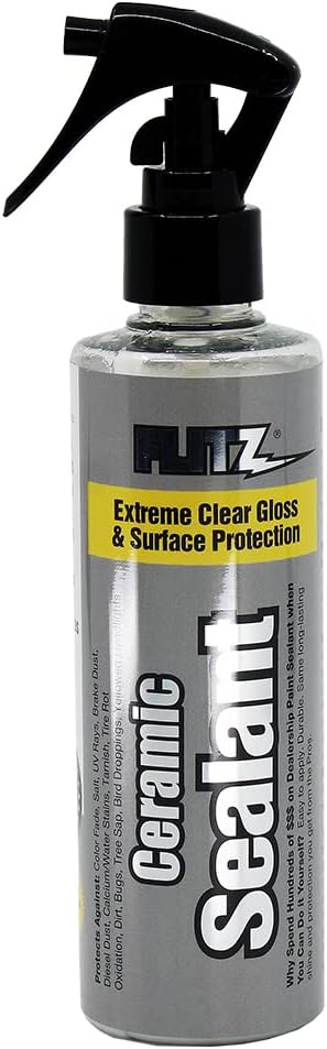 Flitz Ceramic Sealant - 8oz Bottle of USA-Made Ceramic Coating for Cars, Boats, Glass - Repels Water, Polishes, and Protects for 1 Year - Protection Car Spray (1 Pack)