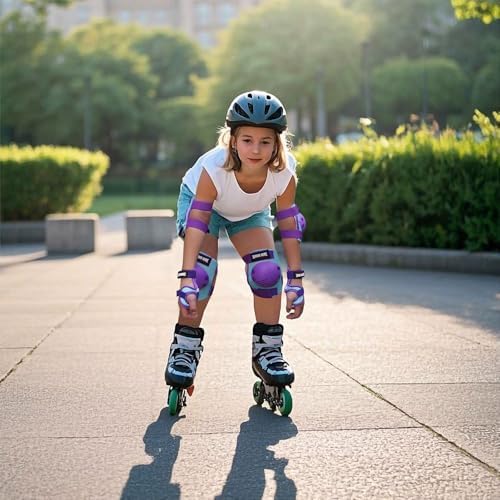 Kids Protective Gear Knee Pads Elbow Pads & Wrist Guards for Roller Skating