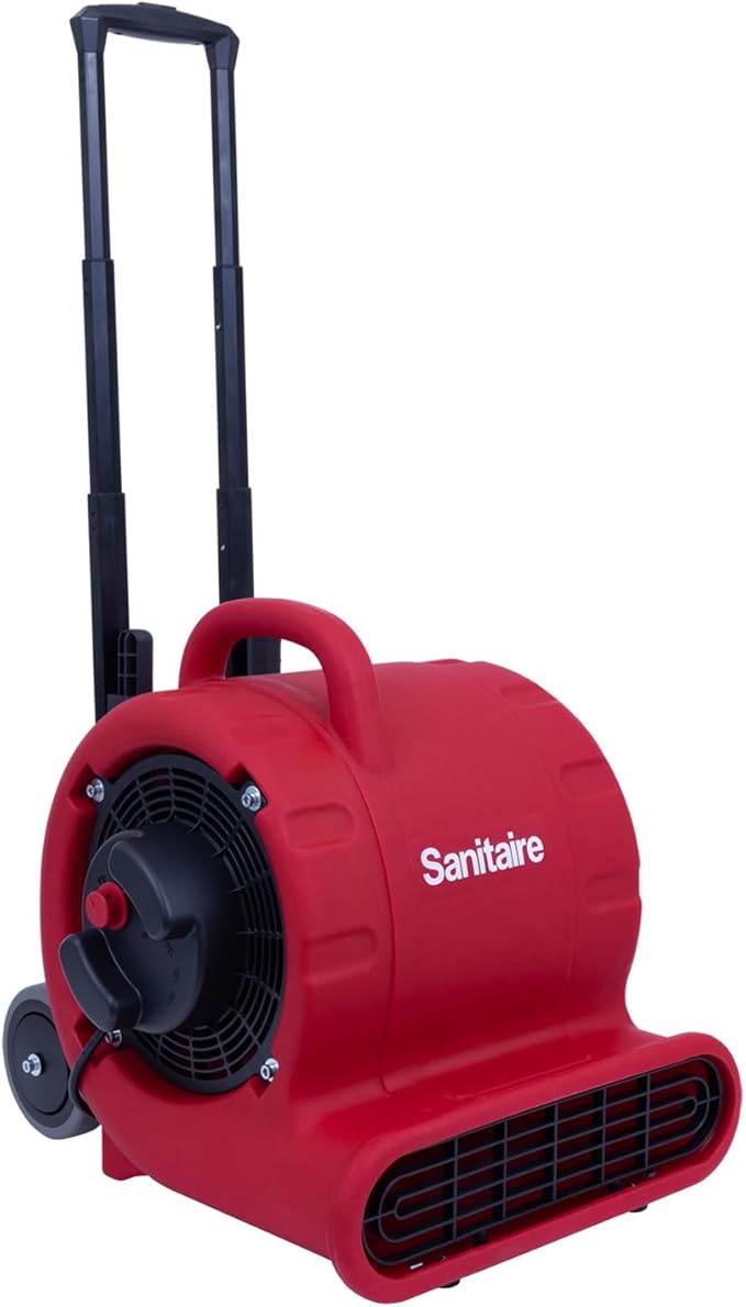 Sanitaire DRY TIME® AirMover 6050 Series, Retractable Handle, 4.5 amp motor, ½ Horsepower, 25-foot cord, Air Mover Carpet Dryer Blower Floor Fan
