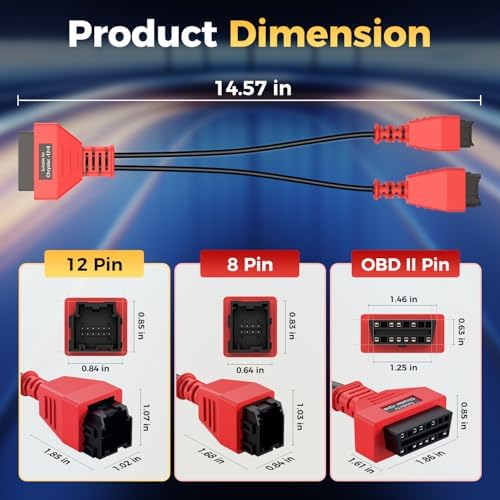 OBD2 12+8 Adapter for Chrysler, 12 8 OBD II Security Gateway Bypass Cable