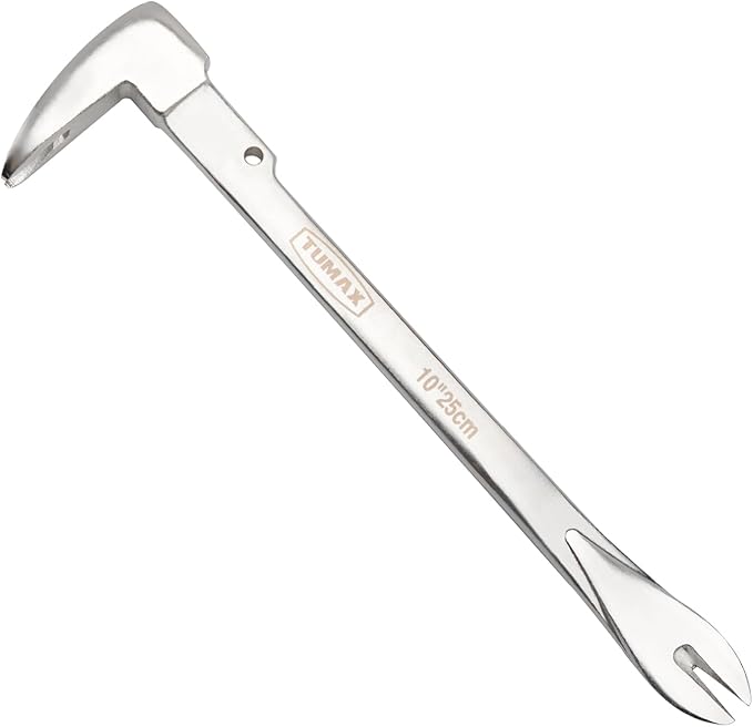 10" Nail Puller Cats Paw Pry Bar, High-Carbon Steel Mini Crowbar for Home Remolding & Woodworking Prying, Scraping, Lifting, Pulling