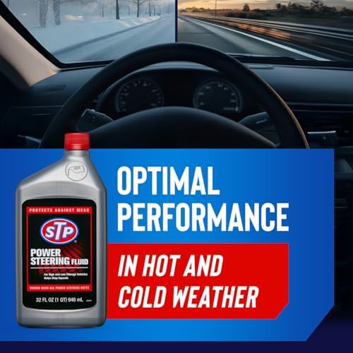 STP Power Steering Fluid, Steering Wheel Cleaner Protects Against Wear and Pump Breakdown in Cars and Trucks, 32 Oz, STP