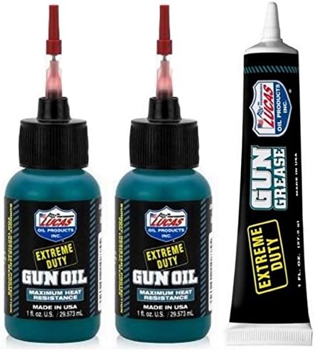 Lucas 1oz Extreme Duty Gun Oil (2) Needle Oiler 10875 & (1) Grease Tube 10889