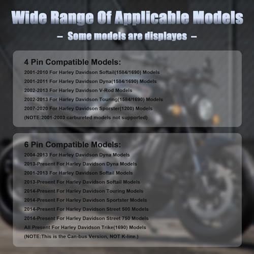 Obd2 Cable for Harley 4pin+6pin 2 in 1 Motorcycle OBD Adapter Cable