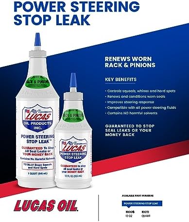 Lucas Oil 10011-PK12 Power Steering Stop Leak - 1 Quart (Pack of 12)