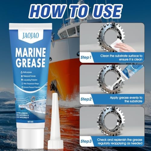 JAOJAO Marine Grease Tube Resistant to Saltwater and Washout, Waterproof