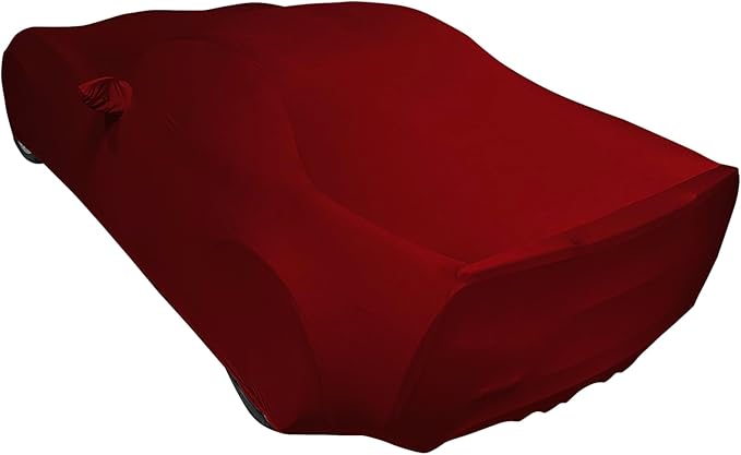 SR1 USA C6 Corvette Indoor Car Cover - Custom Fit Ultraguard Stretch Satin - Dust Proof Full Cover - The Ultimate High End Fit for 2005-2013 Base, Grand Sport, ZR1, Z06 Corvettes (Dark Red)