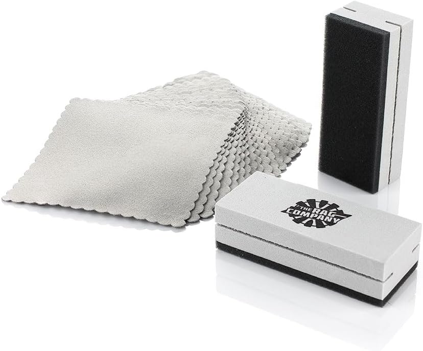 The Rag Company - Wrap N' Tuck Suede Coating Applicator Kit - Ultra Soft and Smooth Applicator for Spreading and Leveling Exterior Coatings - Reusable Foam Tool and Super Soft Suede Cloths