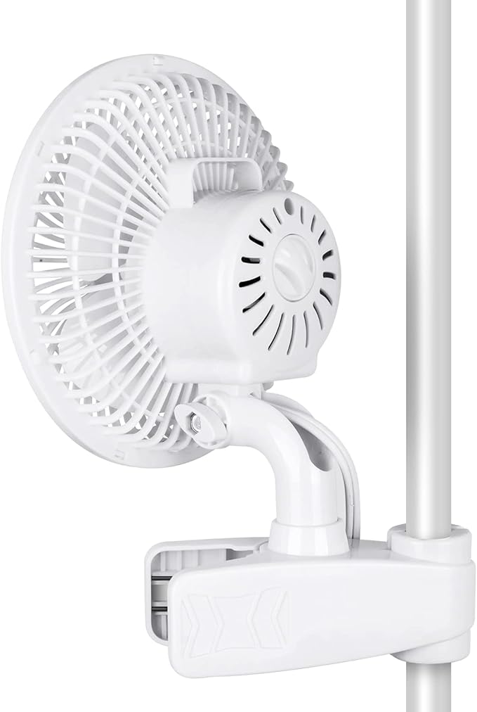 Simple Deluxe Clip Fan, 6 Inch Grow Tent Fan, Adjustable 90° Angles, 15W, 2-Speeds Control, 4 Pack