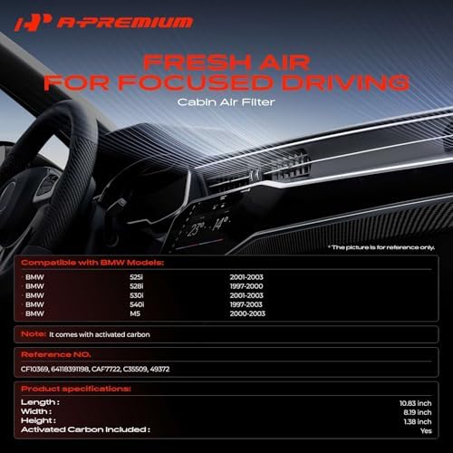 A-Premium 2-Pack Cabin Air Filter with Activated Carbon Compatible with BMW