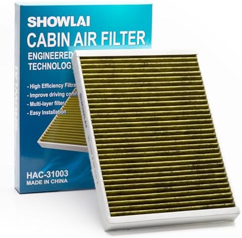 SHOWLAI Activated Carbon Cabin Air Filter, 4-layer high-efficiency design, replaces 4M0819439A. Fits 2017–2025 Audi Q7, Q5, A4, A5, Q8, A6, A7, A8, e-tron, R8, S/RS & 2019–2025 Porsche Cayenne.