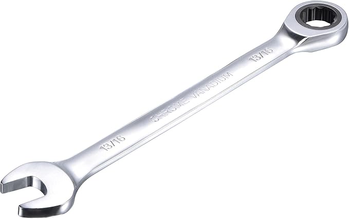 uxcell 13/16 Inch Ratcheting Combination Wrench SAE 72 Teeth 12 Point Ratchet Box Ended Spanner Tools, Cr-V