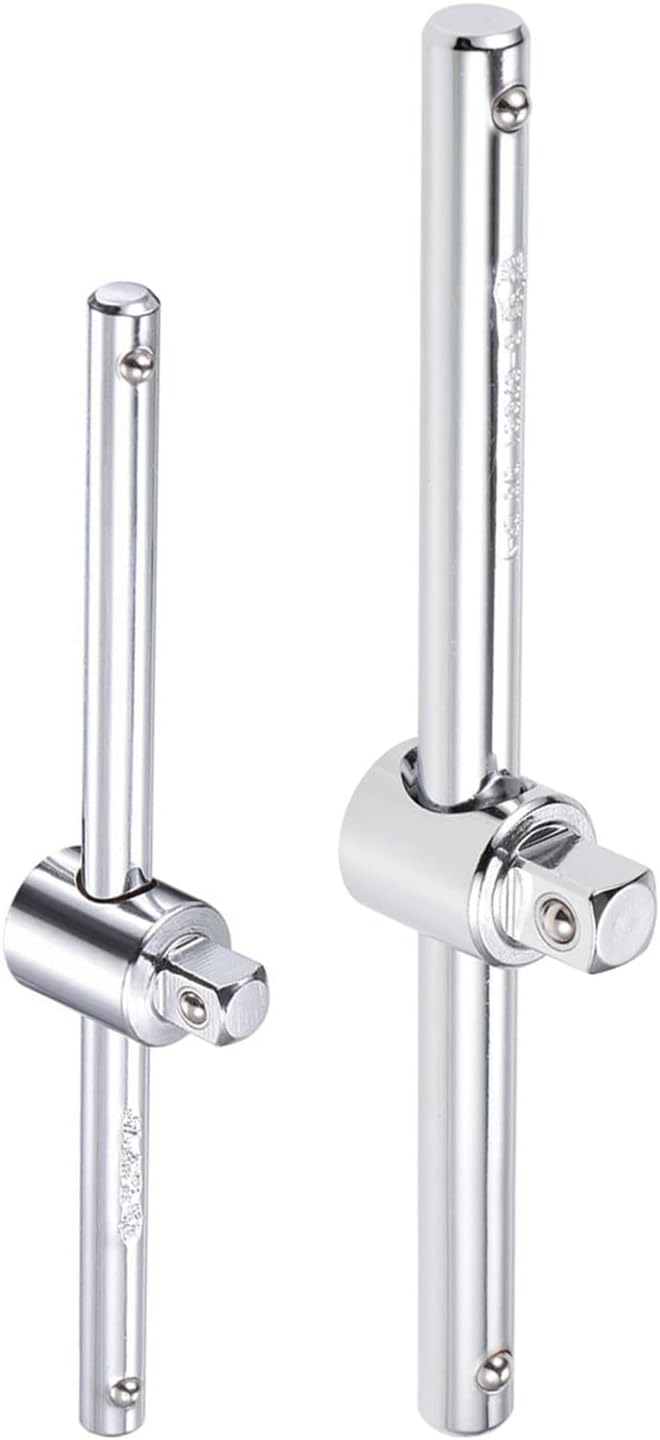 uxcell 1/4" and 3/8" Drive Sliding Wrench Breaker Bar T-Handle Socket Hand Tool 2pcs
