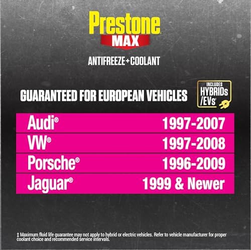 Prestone MAX Euro Pink 50/50 Antifreeze Automotive Coolant, Pack of One