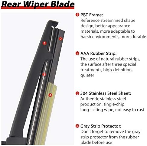 OTUAYAUTO Rear Wiper Arm Blade Replacement for Toyota 4Runner 2010-2023