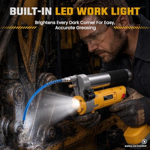 12000PSI Cordless Electric Grease Gun for Dewalt 20V Battery