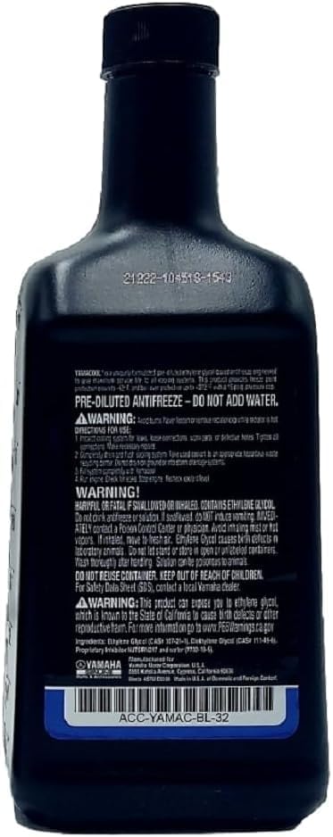 YAMAHA Original OEM Yamalube ACC-YAMAC-BL-32 Pre Diluted Antifreeze Yamalube OEM - (1) Quart
