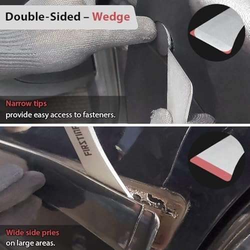FIRSTINFO Double-sided Trim Removal Metal Pry Bar, Pocket Mini Pry Bar