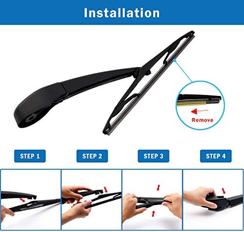 WTI Rear Wiper Arm Blade Set Compatible With Ford Focus 2012-2018 Hatchback 5 Door Rear Windshield Window Wiper Kits Assembly New Replacement Accessories Parts Fit CV6Z17526C