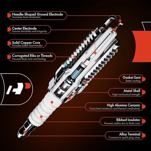 A-Premium Iridium Platinum Spark Plugs Pack of 4, Fine Wire, L4 Engine