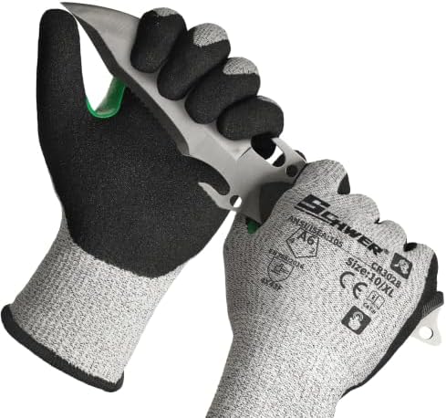 Schwer 24 Pairs A6 Cut Resistant Work Gloves, Reinforced Thumb, CR3028, XL