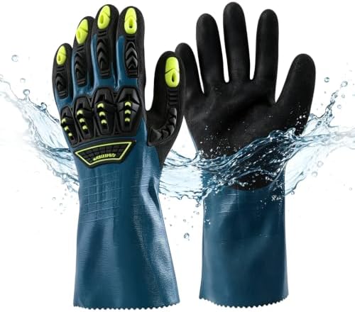 Waterproof Oil Safety Work Gloves Men Women,Impact Gloves