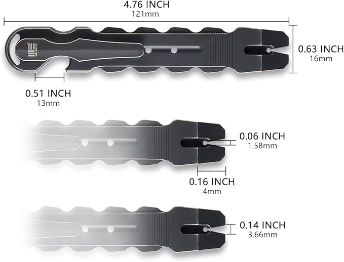 WeKnife Gesila Mini Pocket Flat Pry Bar Crowbar Multifunction EDC Titanium Tool Nail Puller Survival Opener No-Slip And Corrosion Resistant A-08A(Black)-1 PACK