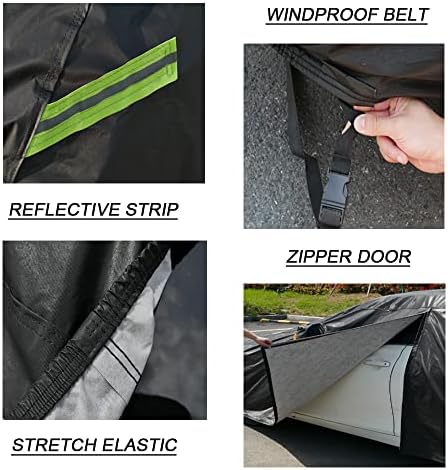 KouKou Waterproof SUV Car Cover Suitable for Land Rover Range Rover Sport from 2005 to 2025, 7 Layers Windproof All Weather Waterproof Outdoor Cover Sun Rain UV Dust Snow Protection. Black