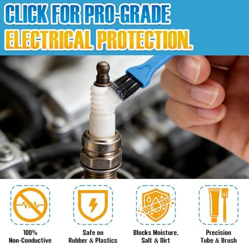 SHIELDOM Dielectric Grease, Automotive Silicone Electrical Grease - Waterproof, Heat-Resistant, Insulate & Lubricate Seals for Spark Plugs, Battery Terminals & Electrical Connectors 0.7oz/20g