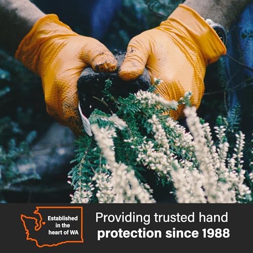 GLOVEWORKS Nitrile Gloves Disposable Orange 8 mil