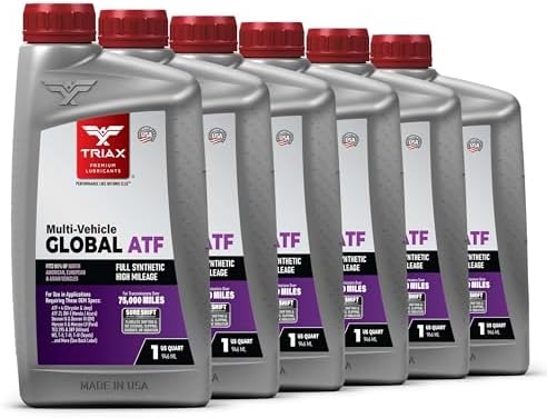 TRIAX Multi-Vehicle Global ATF Full Synthetic | Compatible with Honda DW-1, Dexron III & VI, Mercon V, Nissan Matic, ATF +4, TES 295 & More | OEM Grade Automatic Transmission Fluid (6 Quart Pack)