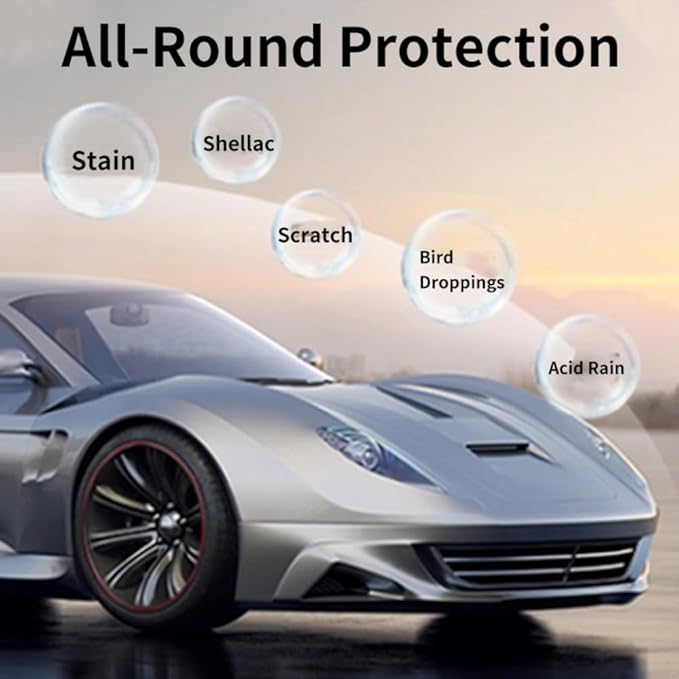 Car Wax Crystal Coating Paste - Long Lasting Ceramic Infused Protection, Deep High-Gloss Shine with Hydrophobic Effect - Easy DIY Paint Sealant for All Car Colors, UV Resistant Formula