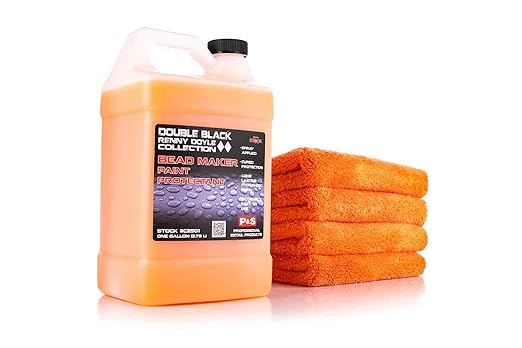 P & S PROFESSIONAL DETAIL PRODUCTS Bead Maker with 4 Eagle Edgeless Microfiber Towels by The Rag Company - Paint Protectant & Sealant, Long Lasting Gloss Enhancement, Hydrophobic Finish (1 Gallon)