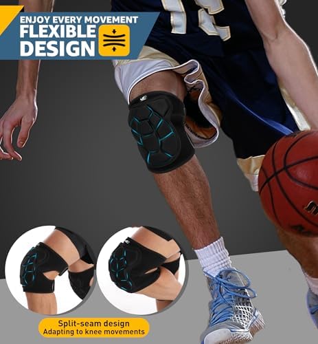 HiRui Flexible Knee Pads for Wrestling with Thick EVA Foam Padding | Anti-Slip Adjustable Collision Avoidance Knee Brace for Men Women Kids Dancers Volleyball Basketball Gardening (Black, Small)