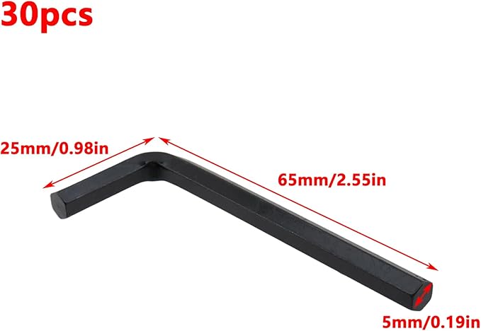 Antrader 5mm Allen Wrench L-Shaped Hex Key Wrench Set,30Pcs Repair & Installation Tool