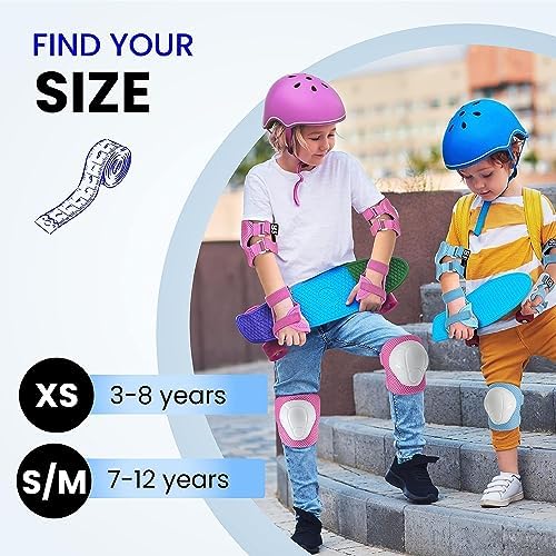 99FLIPS Knee Pads for Kids 3-12 Years [6pc] - Skating Protective Gear