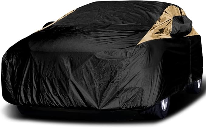 Titan Premium Multi-Layer PEVA Car Cover for Compact Sedans 176-185". Waterproof, UV Protection, Anti-Scratch Protective Lining, Driver-Side Zippered Opening. Fits Corolla, Sentra, Cruz and More.