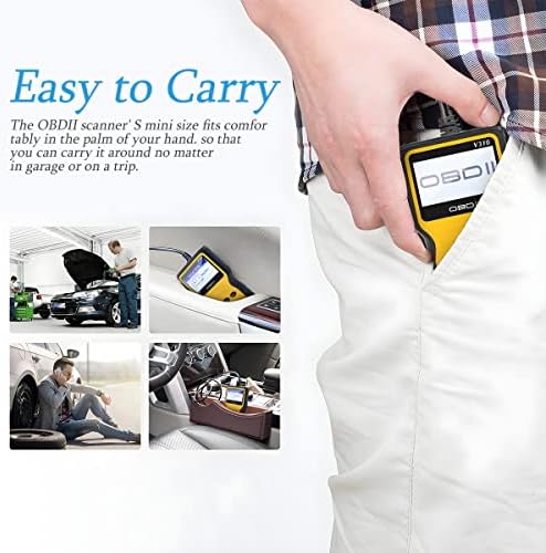 AUCELI OBD2 Scanner Code Reader for Car Check Engine, Yellow