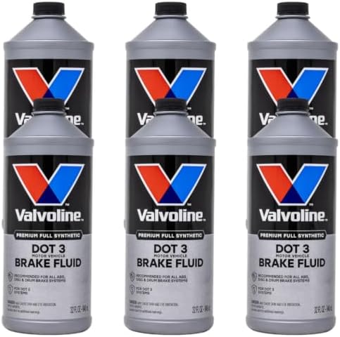 Valvoline DOT 3 Synthetic Brake Fluid, 32 oz, 6-Pack