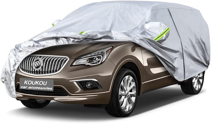 Koukou 6 Layers Car Cover Custom Fit Buick Envision from 2015 to 2025, Waterproof All Weather for Automobiles, Sun Rain Dust Snow Protection. (Ships from US Warehouse, Arrive Within 3-7 Days)