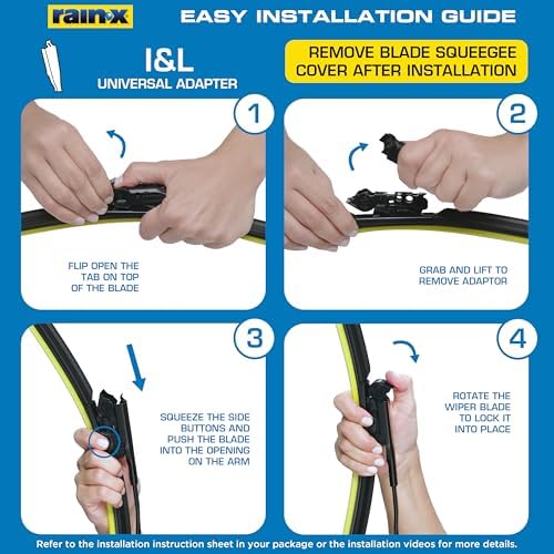 Rain-X Silicone AdvantEdge Wiper Blade 15" Windshield Wiper Blades Replacement, All-Weather Performance Lasts 2X Longer, Premium Beam, Installock Adapter for Easy Fit (Pack of 1)