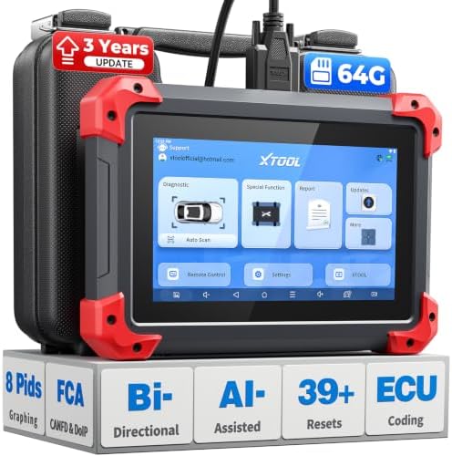 XTOOL D7 Bidirectional Scan Tool, 39+ Resets, ECU Coding OBD2 Scanner
