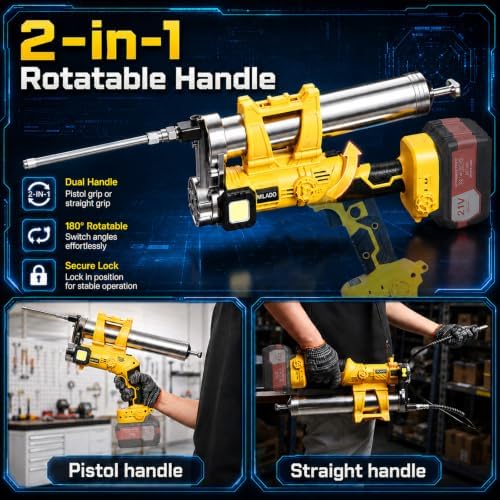 Grease Gun Electric, 11 oz/min&12,000 PSI, 43" Hose, Leak‑Proof(Tool ONLY)