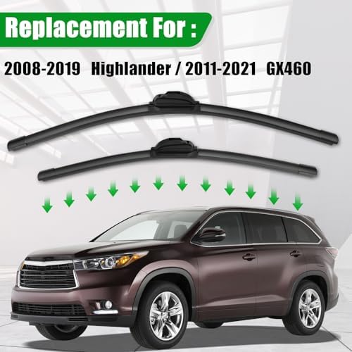 Windshield Wiper Blades compatible with Toyota Highlander/Lexus GX460