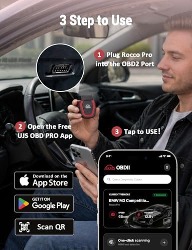 Rocco Pro OBD2 Scanner Bluetooth, ABS/SRS/Transmission, No Subscription