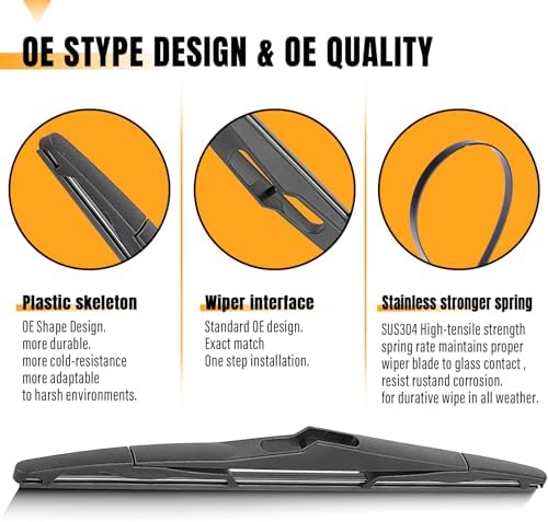 AUTOBOO 13" Rear Wiper Blade Replacement for Jeep Wrangler 2007-2017