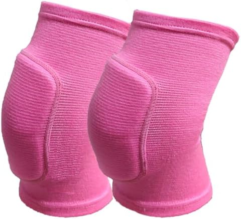 Anti slip sponge, soft and breathable men's, women's, girls', and children's pink knee pads suitable for sports scenes such as volleyball, football, dance, yoga, wrestling, running, cycling, etc (Pink, Medium)