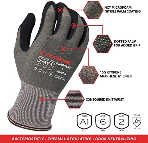 Armor Guys 00-003 Kyorene Grip Work Gloves – Graphene-Coated Grip